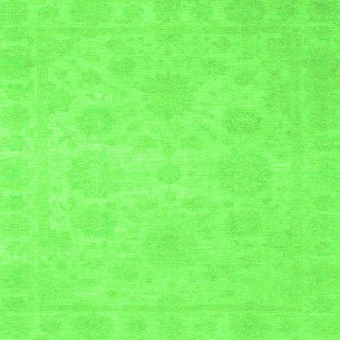 Square Machine Washable Oriental Green Traditional Area Rugs, wshabs2693grn