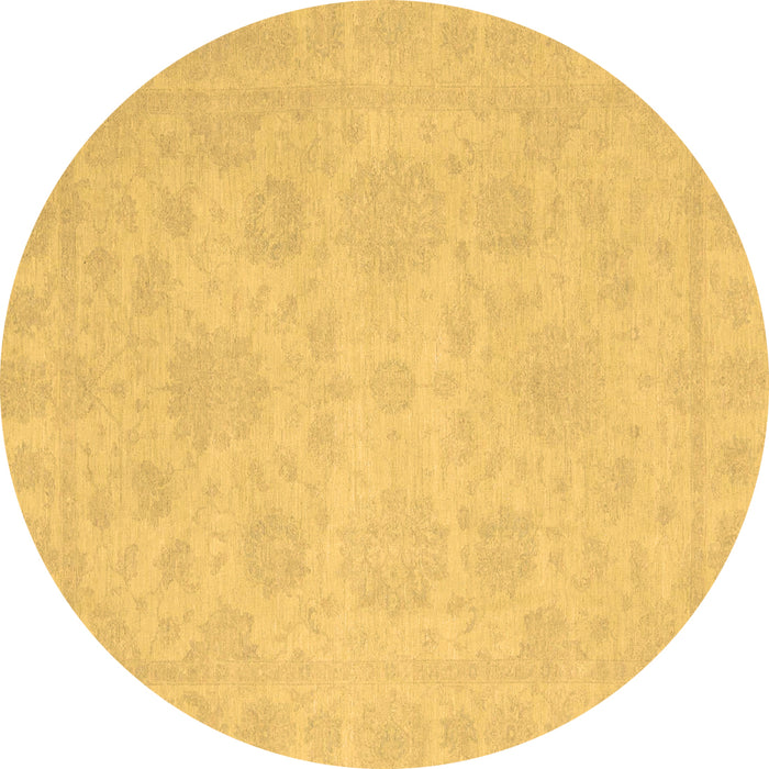 Round Machine Washable Oriental Brown Traditional Rug, wshabs2693brn