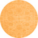 Round Oriental Orange Traditional Rug, abs2693org