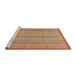 Sideview of Machine Washable Abstract Red Rug, wshabs2694