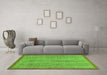 Machine Washable Abstract Green Modern Area Rugs in a Living Room,, wshabs2694grn