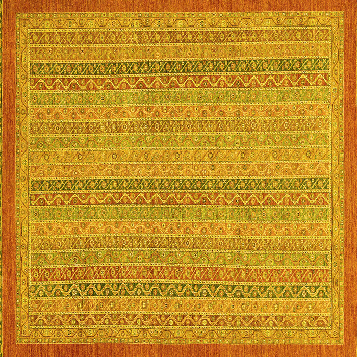 Square Abstract Yellow Modern Rug, abs2694yw