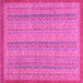 Square Machine Washable Abstract Pink Modern Rug, wshabs2694pnk