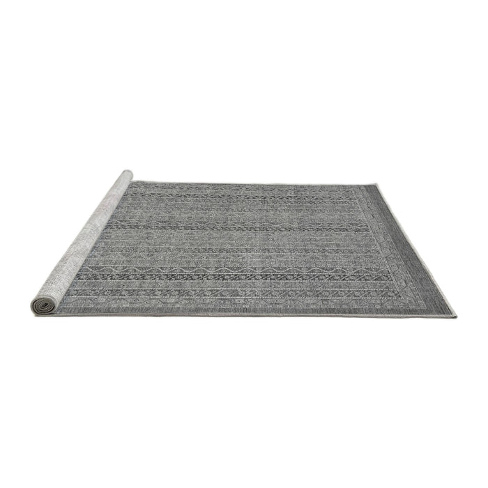 Sideview of Machine Washable Abstract Gray Modern Rug, wshabs2694gry