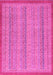 Machine Washable Abstract Pink Modern Rug, wshabs2694pnk