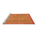 Sideview of Machine Washable Abstract Orange Modern Area Rugs, wshabs2694org