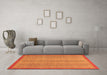 Machine Washable Abstract Orange Modern Area Rugs in a Living Room, wshabs2694org