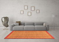 Machine Washable Abstract Orange Modern Rug, wshabs2694org