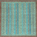 Square Machine Washable Abstract Light Blue Modern Rug, wshabs2694lblu