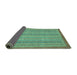 Sideview of Abstract Turquoise Modern Rug, abs2694turq