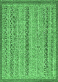 Abstract Emerald Green Modern Rug, abs2694emgrn