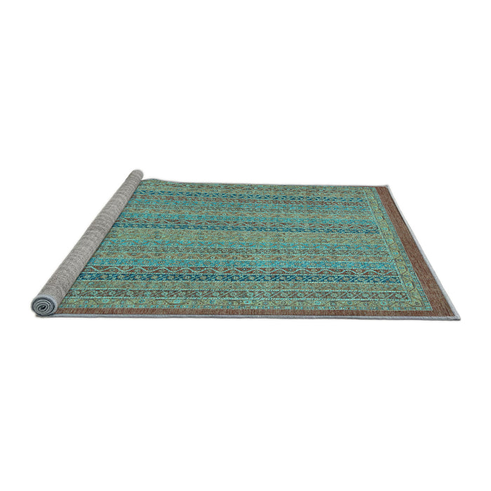Sideview of Machine Washable Abstract Light Blue Modern Rug, wshabs2694lblu