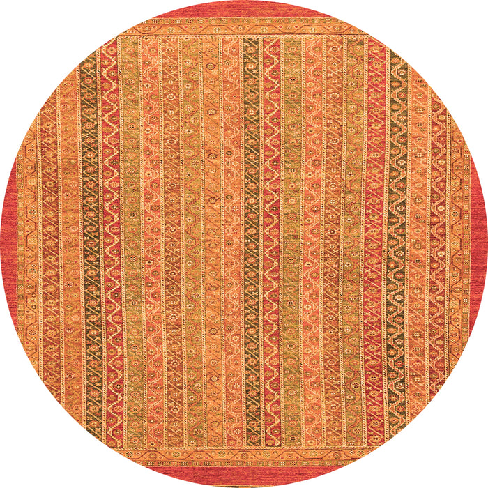 Round Abstract Orange Modern Rug, abs2694org