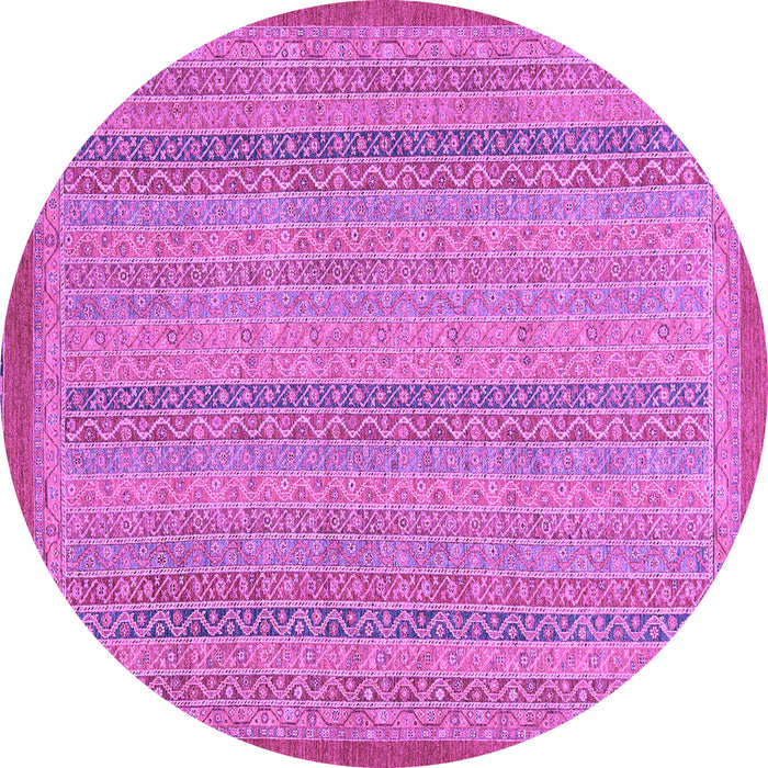 Round Machine Washable Abstract Purple Modern Area Rugs, wshabs2694pur
