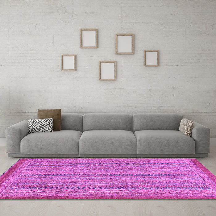 Machine Washable Abstract Purple Modern Area Rugs in a Living Room, wshabs2694pur