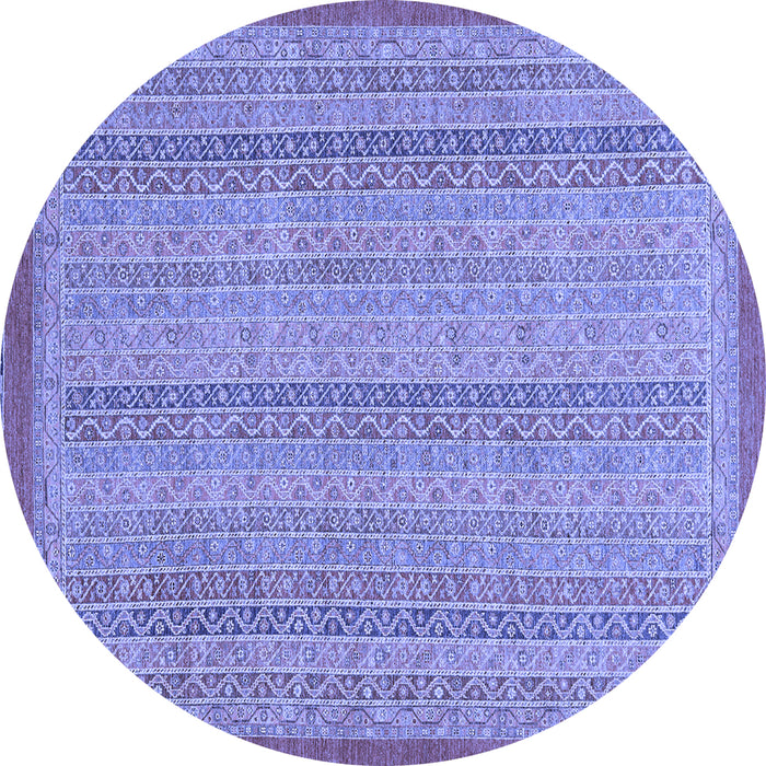 Round Abstract Blue Modern Rug, abs2694blu