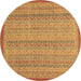 Round Abstract Brown Modern Rug, abs2694brn