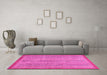 Machine Washable Abstract Pink Modern Rug in a Living Room, wshabs2694pnk