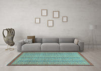 Machine Washable Abstract Light Blue Modern Rug, wshabs2694lblu