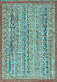 Abstract Light Blue Modern Rug, abs2694lblu