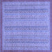 Square Abstract Blue Modern Rug, abs2694blu