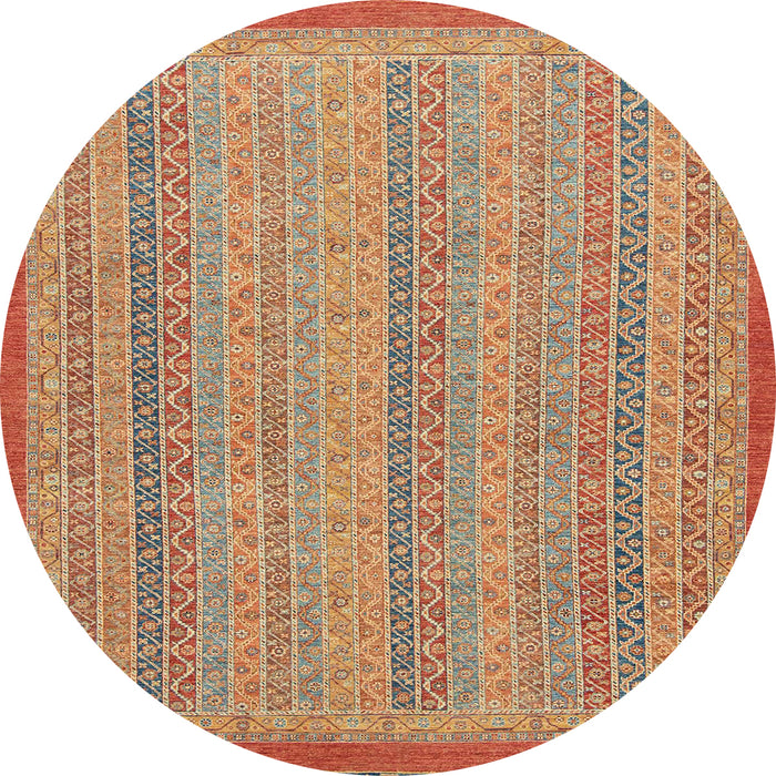 Round Abstract Red Modern Rug, abs2694