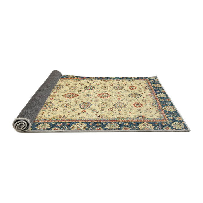 Sideview of Abstract Brown Gold Oriental Rug, abs2695