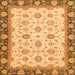 Square Machine Washable Oriental Orange Traditional Area Rugs, wshabs2695org