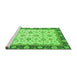 Sideview of Machine Washable Oriental Green Traditional Area Rugs, wshabs2695grn