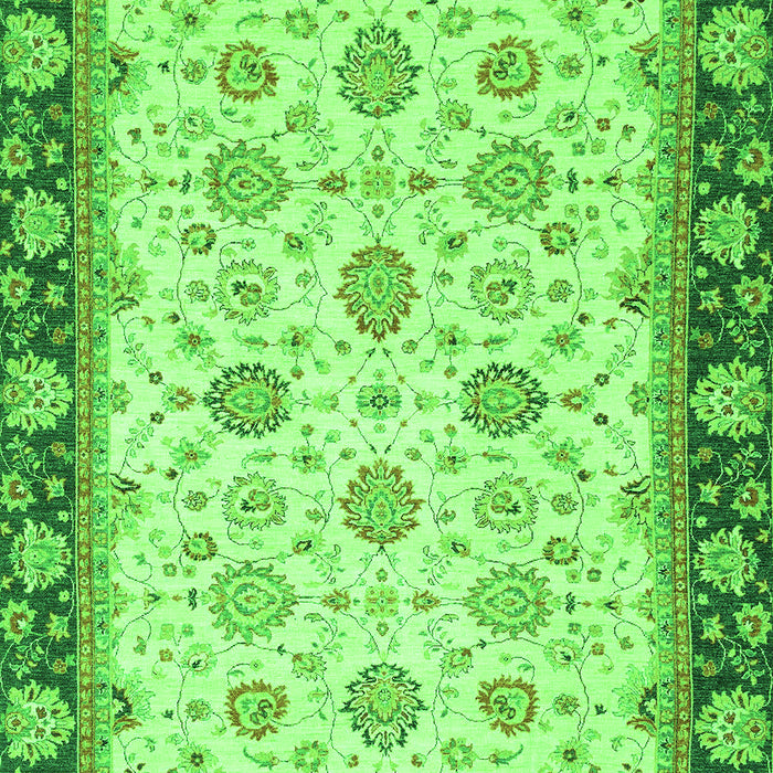 Machine Washable Oriental Green Traditional Area Rugs, wshabs2695grn