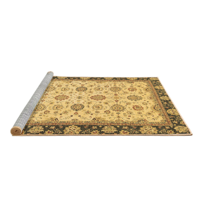 Sideview of Machine Washable Oriental Brown Traditional Rug, wshabs2695brn