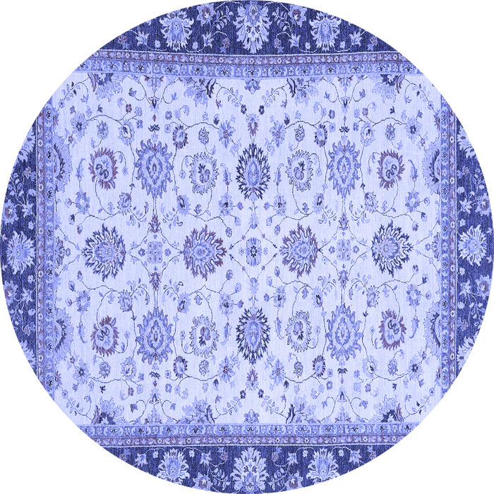 Round Oriental Blue Traditional Rug, abs2695blu
