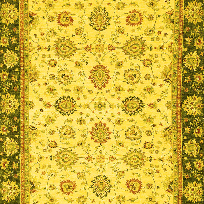 Machine Washable Oriental Yellow Traditional Rug, wshabs2695yw