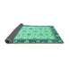 Sideview of Oriental Turquoise Traditional Rug, abs2695turq