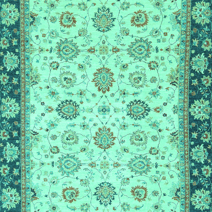 Machine Washable Oriental Turquoise Traditional Area Rugs, wshabs2695turq