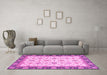 Machine Washable Oriental Pink Traditional Rug in a Living Room, wshabs2695pnk