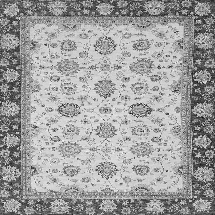 Square Oriental Gray Traditional Rug, abs2695gry