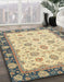 Machine Washable Abstract Brown Gold Rug in a Family Room, wshabs2695