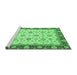 Sideview of Machine Washable Oriental Emerald Green Traditional Area Rugs, wshabs2695emgrn