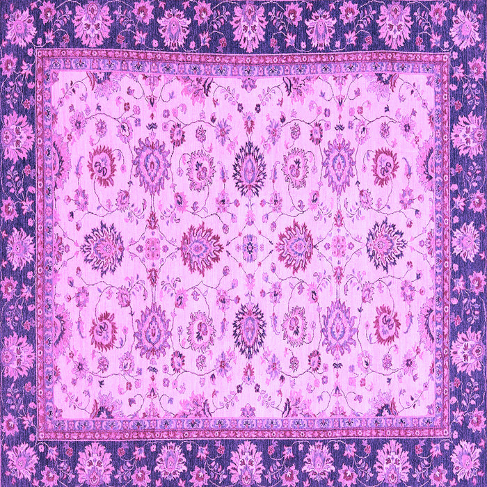 Square Machine Washable Oriental Purple Traditional Area Rugs, wshabs2695pur