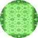 Round Oriental Green Traditional Rug, abs2695grn