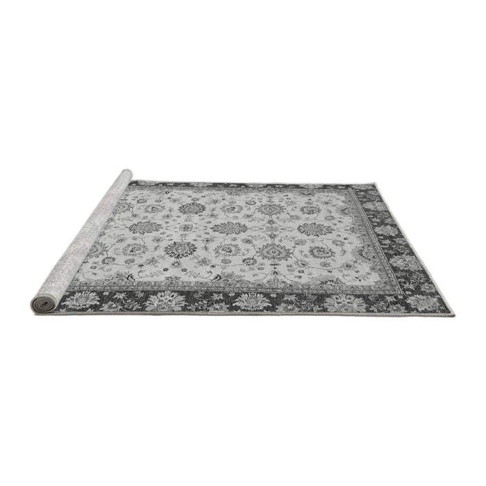 Sideview of Machine Washable Oriental Gray Traditional Rug, wshabs2695gry