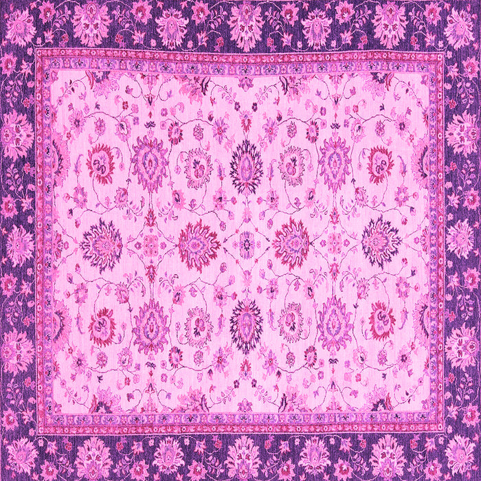 Square Oriental Pink Traditional Rug, abs2695pnk