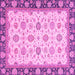 Square Oriental Pink Traditional Rug, abs2695pnk