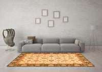 Machine Washable Oriental Orange Traditional Rug, wshabs2695org