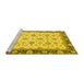 Sideview of Machine Washable Oriental Yellow Traditional Rug, wshabs2695yw