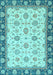 Machine Washable Oriental Light Blue Traditional Rug, wshabs2695lblu