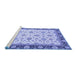 Sideview of Machine Washable Oriental Blue Traditional Rug, wshabs2695blu