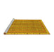 Sideview of Machine Washable Abstract Yellow Modern Rug, wshabs2696yw