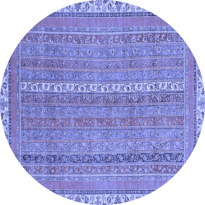 Round Machine Washable Abstract Blue Modern Rug, wshabs2696blu